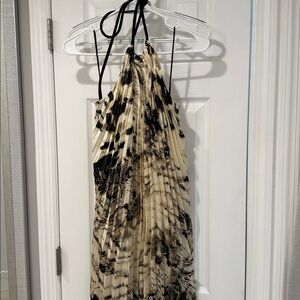 Mango Black and Cream Patterned Dress